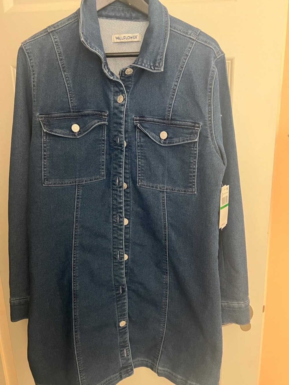 NWT Wallflower Jeans Denim Button-Front Shirt Jacket